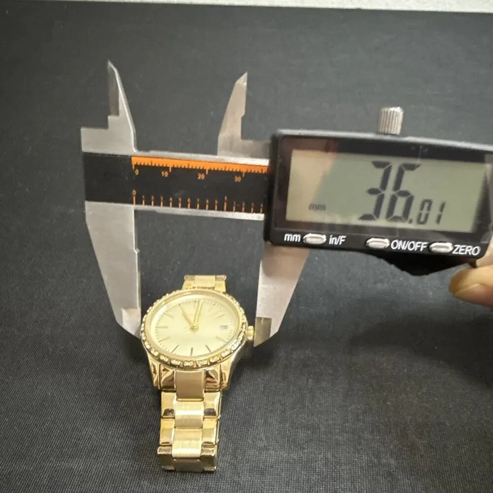 Fossil Women's BQ-3375 Wristwatch New Battery 5.75” Band 34mm Case Gold (G19)
